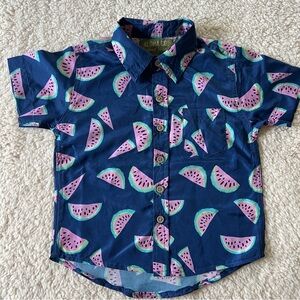Kids Blue Watermelon Print Shirt